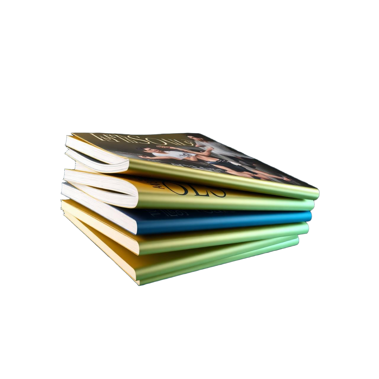Stack of luxury digital magazine covers